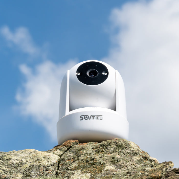 SOVMIKU CB2 2k AI Tracking Security Camera for Home,Pet Camera Indoor, Baby Monitor,360° View Pan/Tilt Surveillance Camera, Two Way Audio,Night Vision,Easy to Setup,Audible Alarm,2.4GHz Wi-Fi,SD Slot