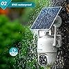 Sovmiku 5W 5V Solar Panel for Security Cameras, 23% Energy Conversion Rate,9.8Ft Cable, Type-C & Micro-USB inteface Compatible,Weather Resistant, 360° Adjustable Bracket, Continuous Power Supply