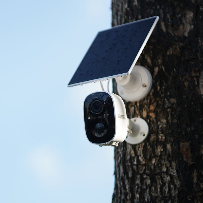 Sovmiku CG6 2K Solar Security Camera Wireless Outdoor,Easy to Setup,User Friendly,Two Way Audio,Audible Flashlight Alarm,2.4GHz Wi-Fi,Color Night Vision, SD Slot,Vicohome App
