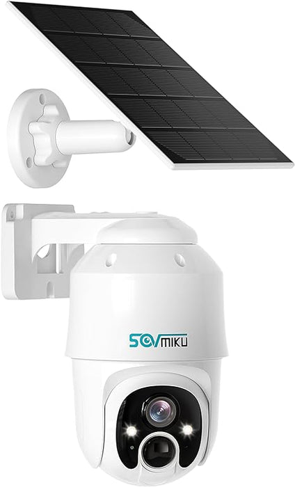 CQ1A 2K Solar Security Camera Outdoor,360° View Pan & Tilt,Easy to Setup,Night Vision,Audible Flashlight Alarm, Human Alert,Vicohome App