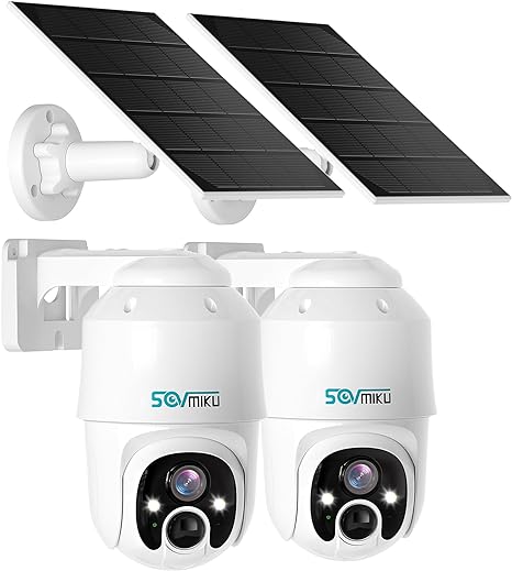 CQ1A 2K Solar Security Camera Outdoor,360° View Pan & Tilt,Easy to Setup,Night Vision,Audible Flashlight Alarm, Human Alert,Vicohome App