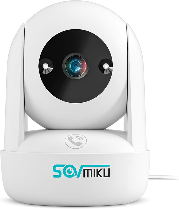 SOVMIKU CB2 2k AI Tracking Security Camera for Home,Pet Camera Indoor, Baby Monitor,360° View Pan/Tilt Surveillance Camera, Two Way Audio,Night Vision,Easy to Setup,Audible Alarm,2.4GHz Wi-Fi,SD Slot