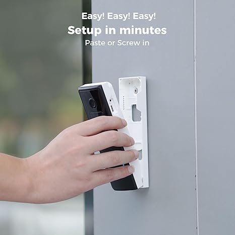 Sovmiku D2A Alexa Home Surveillance Battery Waterproof Wireless Video Doorbell with Chime,4-Times Charge for 1 year, Audible Alarm Easy to Setup,2.4GHz Wi-Fi,Human Detection,Two Way Audio,MicroSD Slot