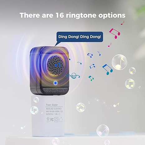 Sovmiku D2A Alexa Home Surveillance Battery Waterproof Wireless Video Doorbell with Chime,4-Times Charge for 1 year, Audible Alarm Easy to Setup,2.4GHz Wi-Fi,Human Detection,Two Way Audio,MicroSD Slot