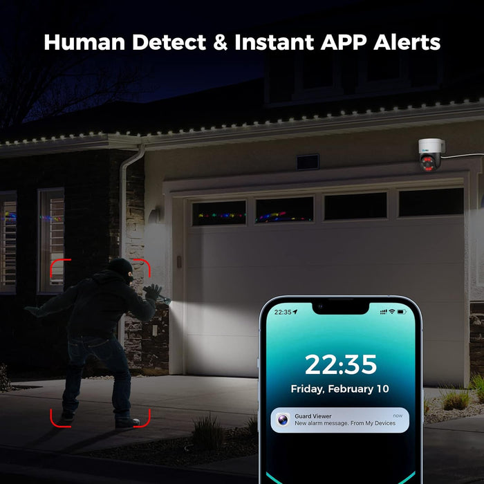 【5MP Human Detection 270°Pan 90°Tilt】SOVMIKU 4K PoE Security Camera System,AUTO Tracking,3TB HDD CCTV Wired Camera System,PTZ Home Security Cameras,Night Vision,IP66 Waterproof,2-Way Audio,7/24 Record