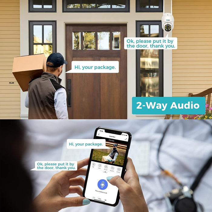 【2K,Human Detection,10" LCD Monitor】 SOVMIKU Wireless PTZ Security Camera System,Pan Tilt 4pcs,3MP Full Color Night Vision,Indoor Outdoor 360 Camera,8CH NVR,2.4G WiFi Camera,24/7 Record,2-Way Audio