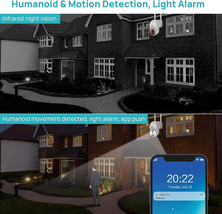 【2K,Human Detection,10" LCD Monitor】 SOVMIKU Wireless PTZ Security Camera System,Pan Tilt 4pcs,3MP Full Color Night Vision,Indoor Outdoor 360 Camera,8CH NVR,2.4G WiFi Camera,24/7 Record,2-Way Audio