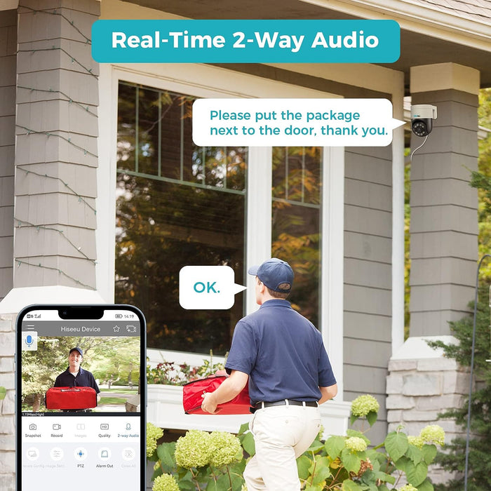 【5MP Human Detection 270°Pan 90°Tilt】SOVMIKU 4K PoE Security Camera System,AUTO Tracking,3TB HDD CCTV Wired Camera System,PTZ Home Security Cameras,Night Vision,IP66 Waterproof,2-Way Audio,7/24 Record