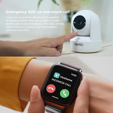 SOVMIKU CB2 2k AI Tracking Security Camera for Home,Pet Camera Indoor, Baby Monitor,360° View Pan/Tilt Surveillance Camera, Two Way Audio,Night Vision,Easy to Setup,Audible Alarm,2.4GHz Wi-Fi,SD Slot