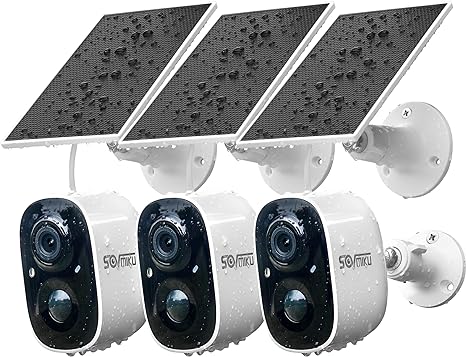 Sovmiku CG6 2K Solar Security Camera Wireless Outdoor,Easy to Setup,User Friendly,Two Way Audio,Audible Flashlight Alarm,2.4GHz Wi-Fi,Color Night Vision, SD Slot,Vicohome App