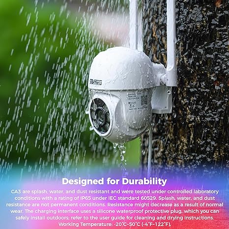 SOVMIKU CA3 AI Tracking 2K Security Camera Wireless Outdoor, 2-Years Free Cloud Storage, Two Way Audio, Easy to Setup, 360° View, Pan/Tilt, Color Night Vision, Audible Flashlight Alarm, SD Slot
