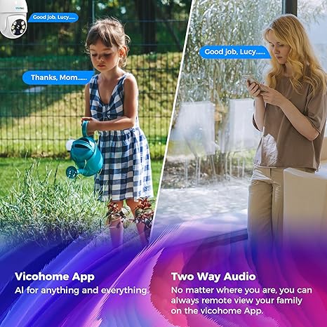 SOVMIKU CA3 AI Tracking 2K Security Camera Wireless Outdoor, 2-Years Free Cloud Storage, Two Way Audio, Easy to Setup, 360° View, Pan/Tilt, Color Night Vision, Audible Flashlight Alarm, SD Slot