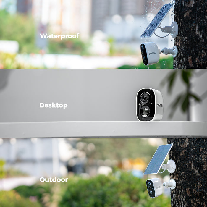Sovmiku CG6 2K Solar Security Camera Wireless Outdoor,Easy to Setup,User Friendly,Two Way Audio,Audible Flashlight Alarm,2.4GHz Wi-Fi,Color Night Vision, SD Slot,Vicohome App