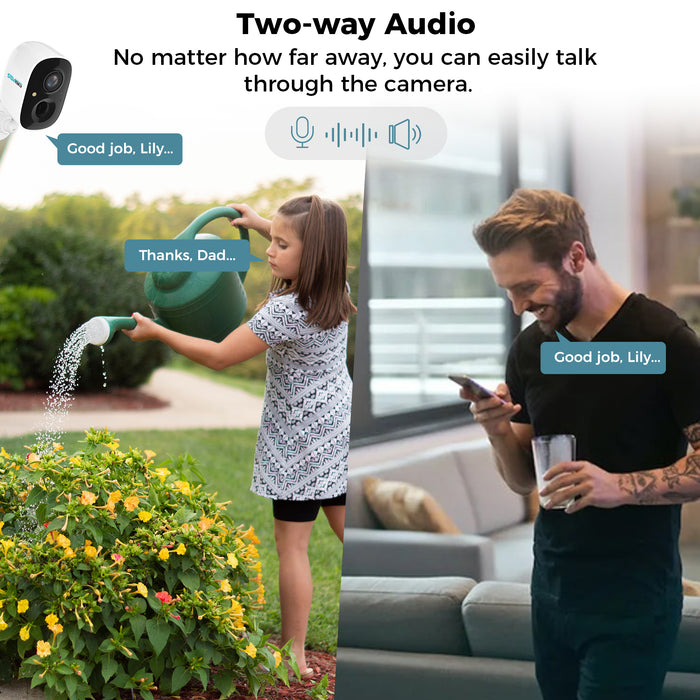 Sovmiku CG6 2K Solar Security Camera Wireless Outdoor,Easy to Setup,User Friendly,Two Way Audio,Audible Flashlight Alarm,2.4GHz Wi-Fi,Color Night Vision, SD Slot,Vicohome App