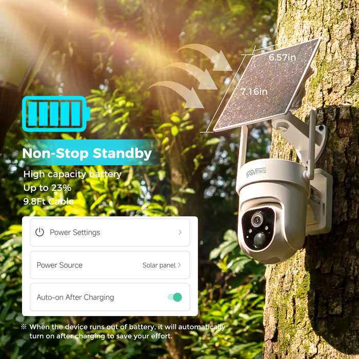 Vicohome CQ4 2K AI Solar Security Camera Wireless Outdoor,Battery Powered Cam, Color Night Vision,Two Way Audio, Motion Detection, Easy to Setup,Audible Flashlight Siren 180 Days Exchange Policy