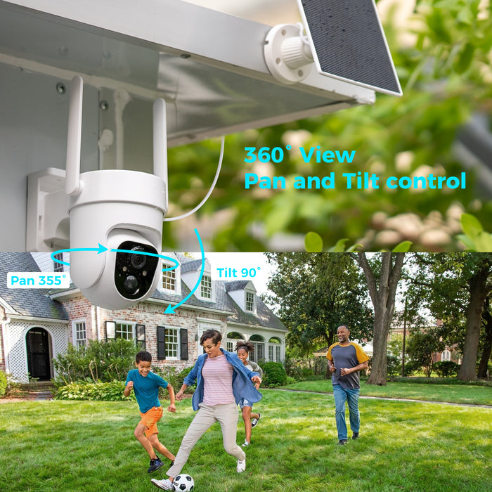 Vicohome CQ4 2K AI Solar Security Camera Wireless Outdoor,Battery Powered Cam, Color Night Vision,Two Way Audio, Motion Detection, Easy to Setup,Audible Flashlight Siren 180 Days Exchange Policy