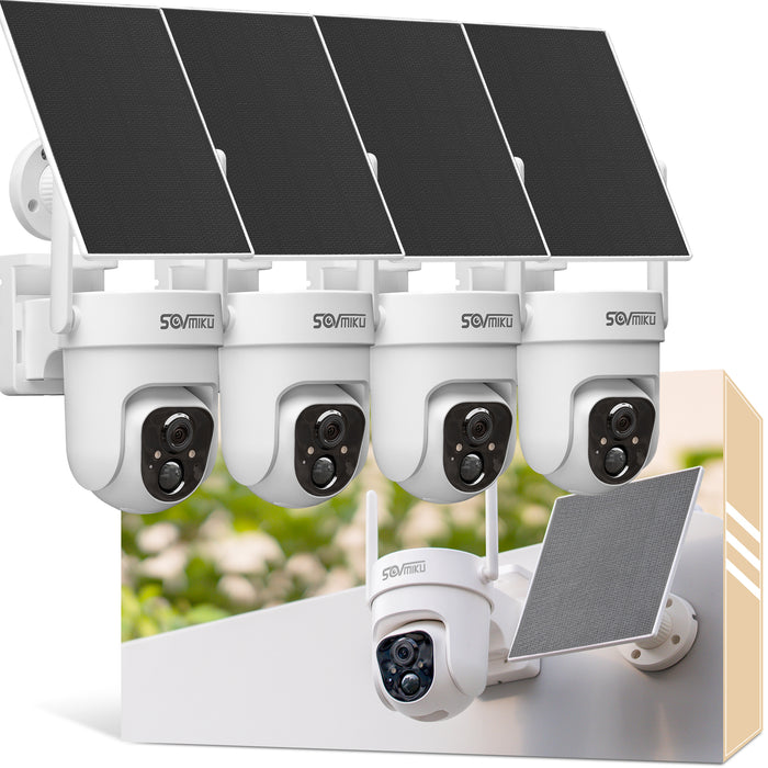 Vicohome CQ4 2K AI Solar Security Camera Wireless Outdoor,Battery Powered Cam, Color Night Vision,Two Way Audio, Motion Detection, Easy to Setup,Audible Flashlight Siren 180 Days Exchange Policy