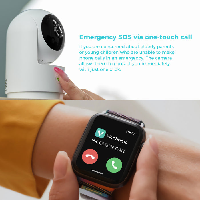 Vicohome 2K Indoor Security Camera, 5GHz Wi-Fi, Plug-in, 24/7 Recording, AI Tracking, Pet Baby Monitor, 360° View Pan/Tilt, 2-Way Audio, Night Vision, Easy to Setup, Audible Alarm,180 Days Care Plan