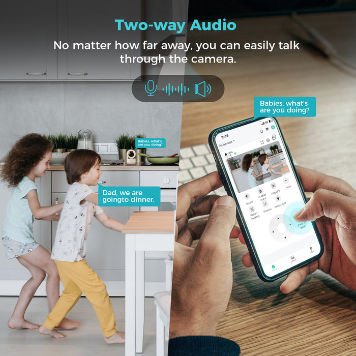 Vicohome 2K Indoor Security Camera, 5GHz Wi-Fi, Plug-in, 24/7 Recording, AI Tracking, Pet Baby Monitor, 360° View Pan/Tilt, 2-Way Audio, Night Vision, Easy to Setup, Audible Alarm,180 Days Care Plan