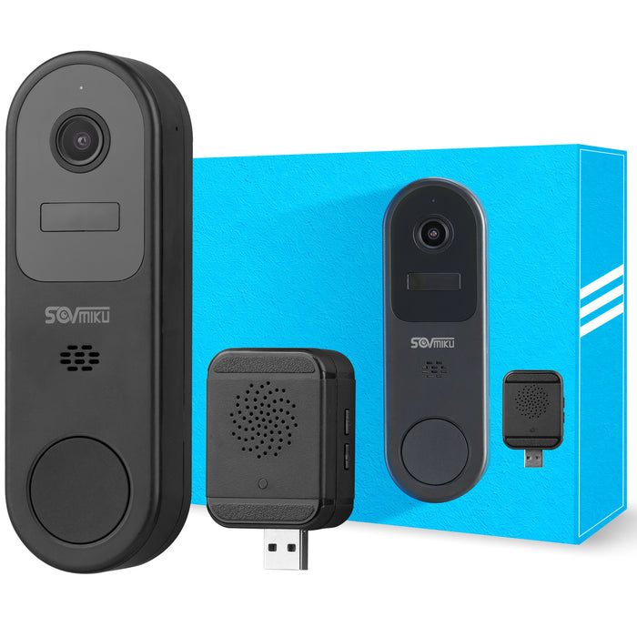 Vicohome DB3 2K Smart Video Doorbell with Chime, Home Security Battery Camera Wireless, Audible Alarm, Easy to Setup, Human Detection,Two Way Audio, 2.4GHz Wi-Fi, No SD Slot, 180 Days Exchange Policy