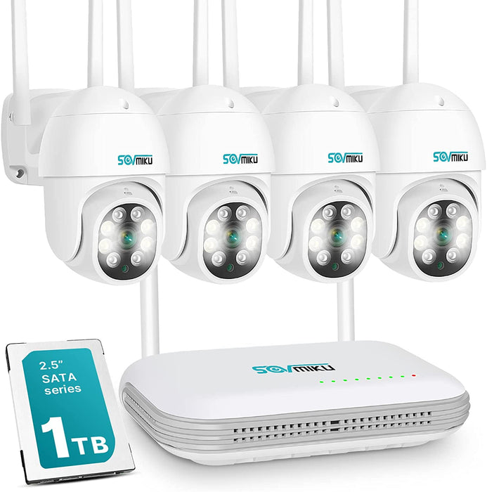 [Human Detection] WiFi PTZ Security Camera System Outdoor , 8Ch Expandable with 1TB HDD