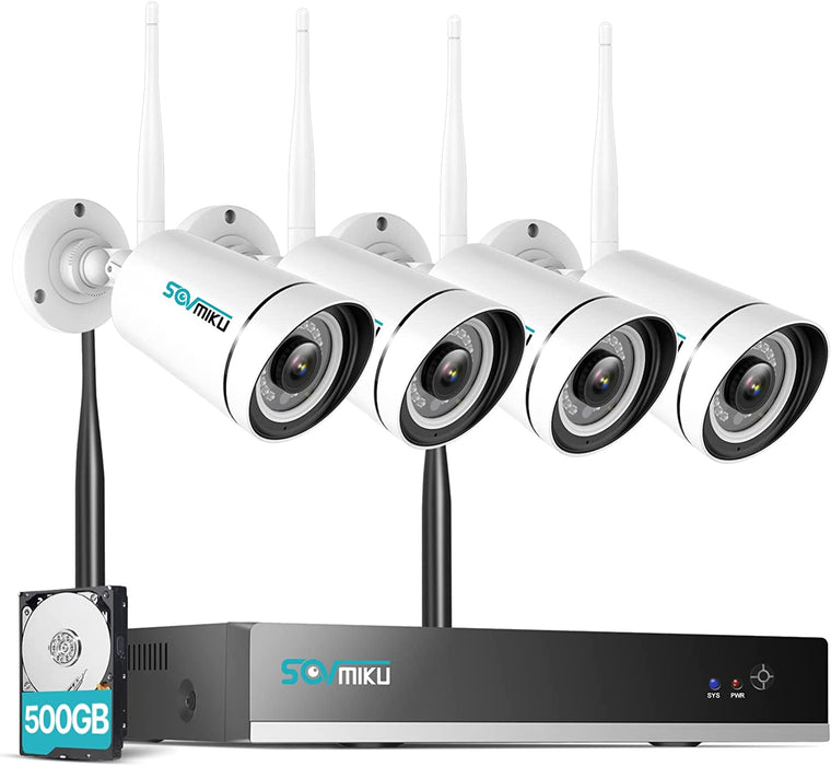 WiFi Security Camera System Face Detection 3MP Two Way Audio 8Channel NVR,  with 500GB Hard Drive