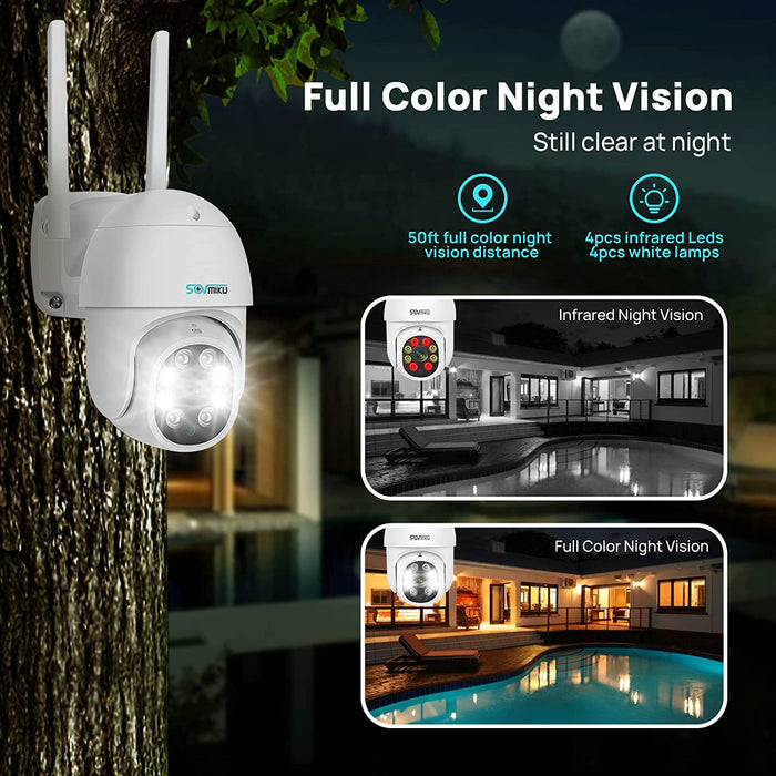 【Auto Tracking,2K】 Camera for Home Surveillance,Pan and Tilt Outdoor WiFi Security Camera ,iCSee App