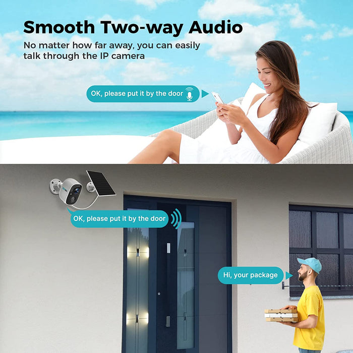 Sovmiku CG6 2K Solar Security Camera Wireless Outdoor,Easy to Setup,User Friendly,Two Way Audio,Audible Flashlight Alarm,2.4GHz Wi-Fi,Color Night Vision, SD Slot,Vicohome App