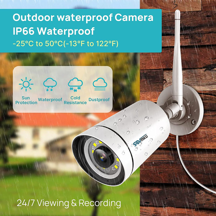 【Spotlight,10" Monitor】Wireless Security Camera System with 1TB HDD,All in One 8CH