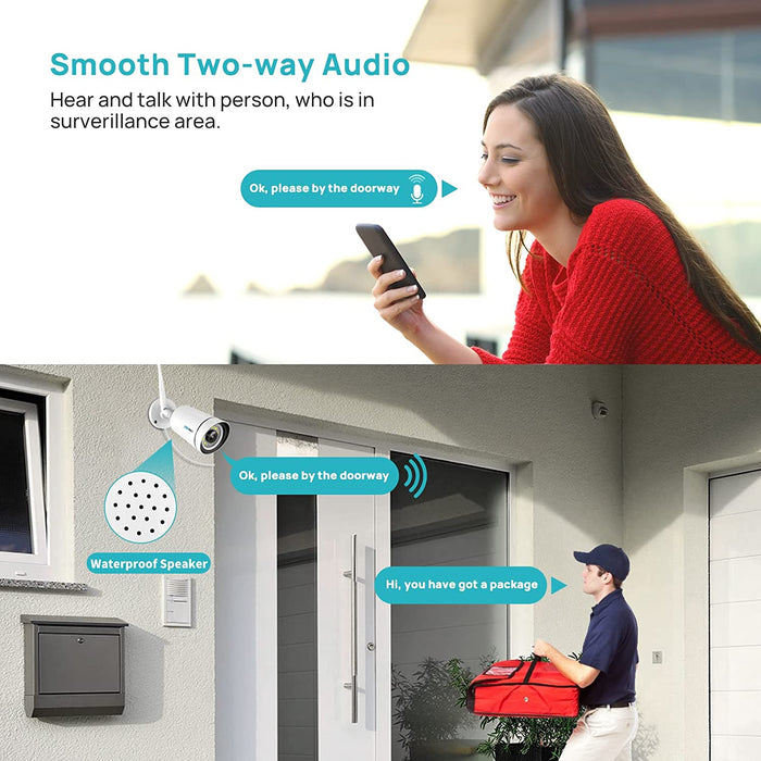 【Spotlight,10" Monitor】Wireless Security Camera System with 1TB HDD,All in One 8CH