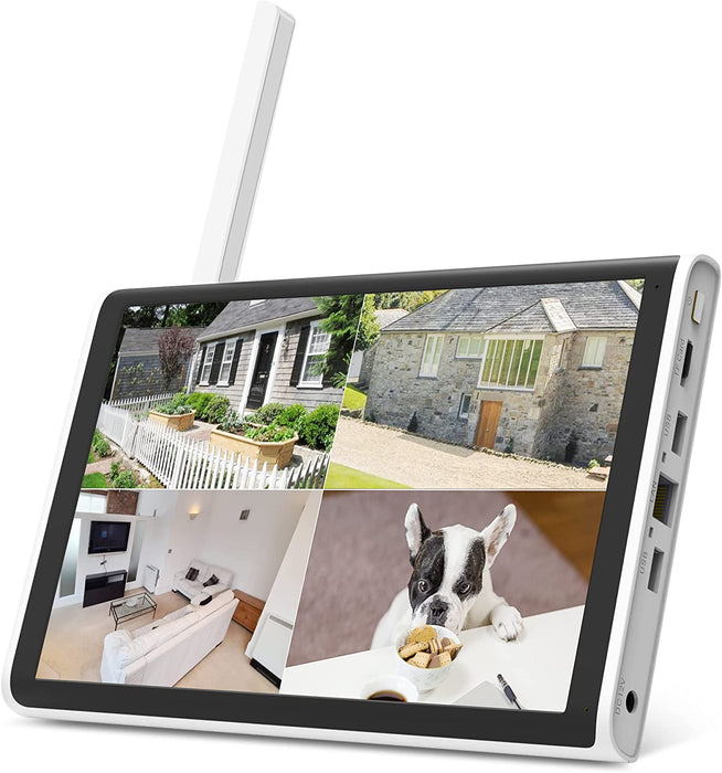 10 in Monitor NVR Without Hard Drive and Cords Wireless Network Video Recorder