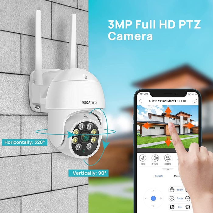 [Human Detection] WiFi PTZ Security Camera System Outdoor , 8Ch Expandable with 1TB HDD