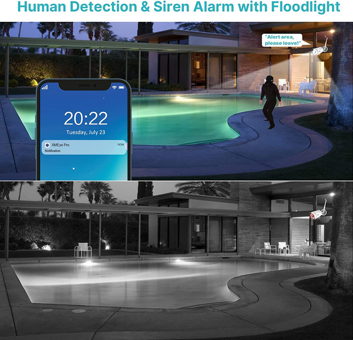 [Human Detection] WiFi PTZ Security Camera System Outdoor , 8Ch Expandable with 1TB HDD