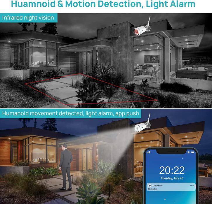 【Spotlight,10" Monitor】Wireless Security Camera System with 1TB HDD,All in One 8CH