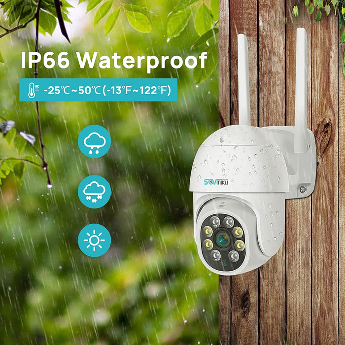 【Auto Tracking,2K】 Camera for Home Surveillance,Pan and Tilt Outdoor WiFi Security Camera ,iCSee App